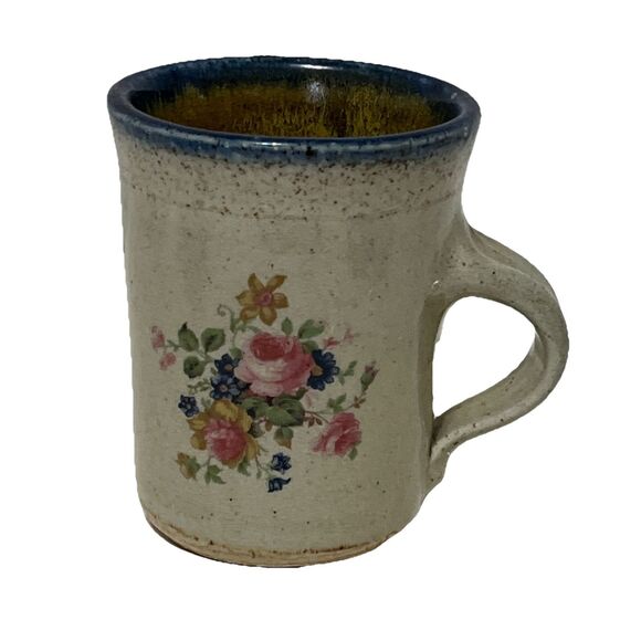 Beautiful Chippendale by Monroe Salt Works Ceramic Coffee Mug Floral Granny Chic - Picture 1 of 6